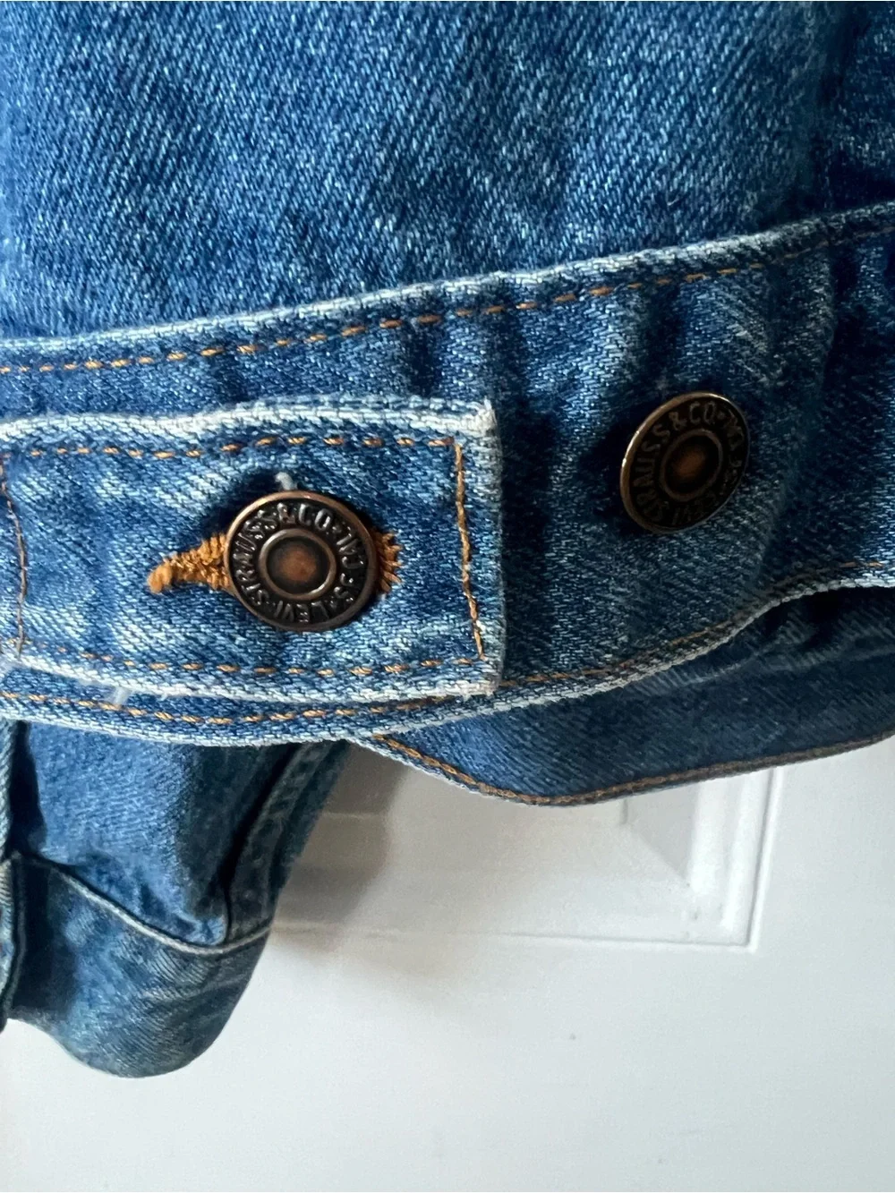 VTG Levis 70506 0216 Denim Trucker Jacket USA Made Size 48R Red Tab - Picture 5 of 13